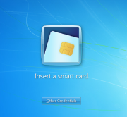 Windows logon screen, requesting smart-card